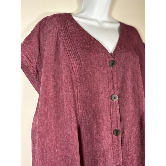 J. Jill Burgundy Button-Down Dress - Picture 2 of 6